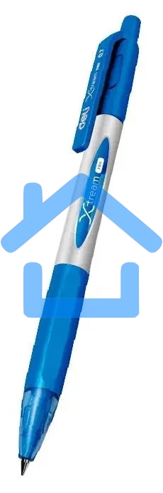 Ручка шариковая автоматическая Deli X-tream EQ11-BL синий мет./синий, d=0.7мм, синие чернила, резиновая манжета