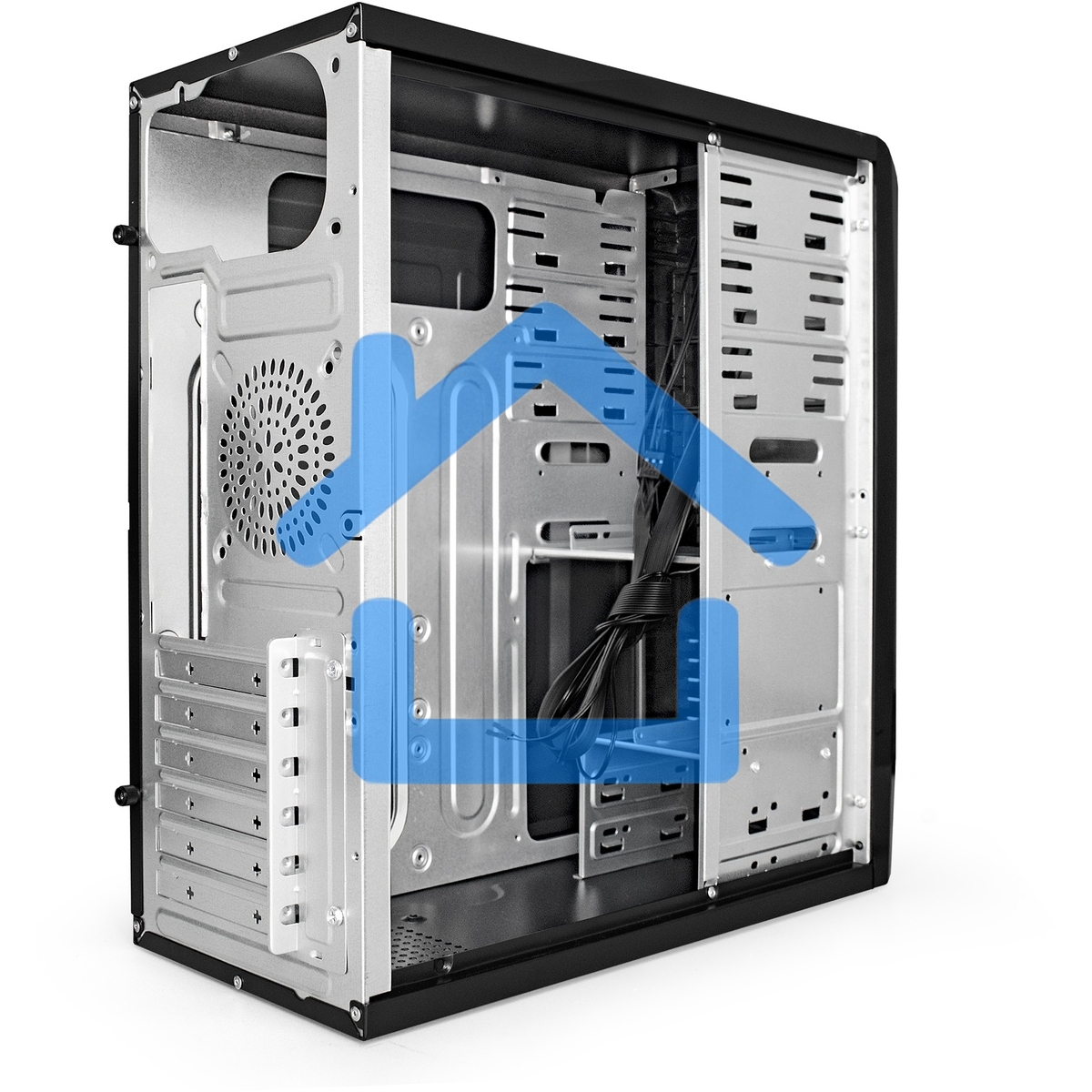 Компьютерный корпус Miditower ExeGate CP-601-UNS500 (ATX, БП UNS500 с вент. 12см, 2*USB, аудио, черный)