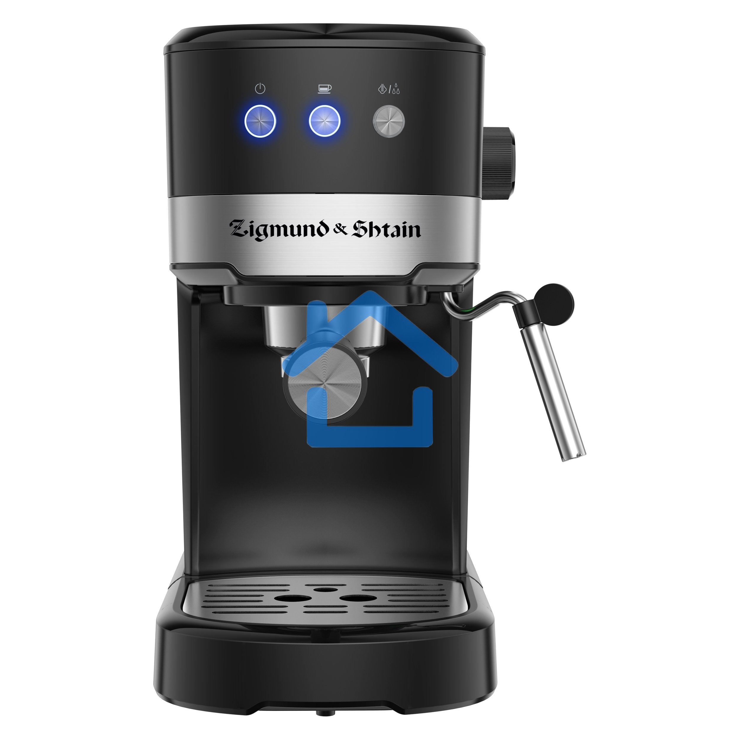 Кофеварка рожковая Zigmund & Shtain ZCM-900 черный, исп. кофе - молотый, 1.2 л, 1200 Вт, 15 Бар.