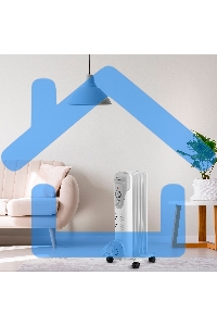 Обогреватель масляный Vitek VT-1707 W (5 секций) белый, 1000 Вт, 10 м2, термостат