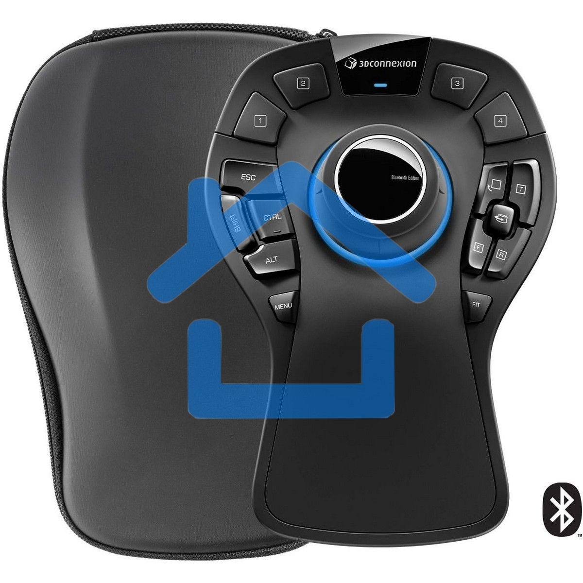 Мышь беспроводная/проводная 3DConnexion SpaceMouse Pro Wireless (3DX-700119) черный, радиоканал, Bluetooth, USB, кнопки - 15