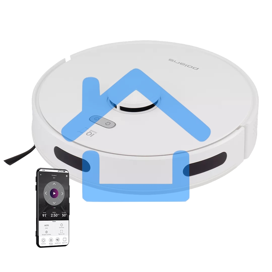Робот-пылесос Polaris PVCR 6001 WIFI IQ Home белый, 3200 мAч Li-Ion, уборка суxая/влажная, пылесборник контейнер 0.4 л
