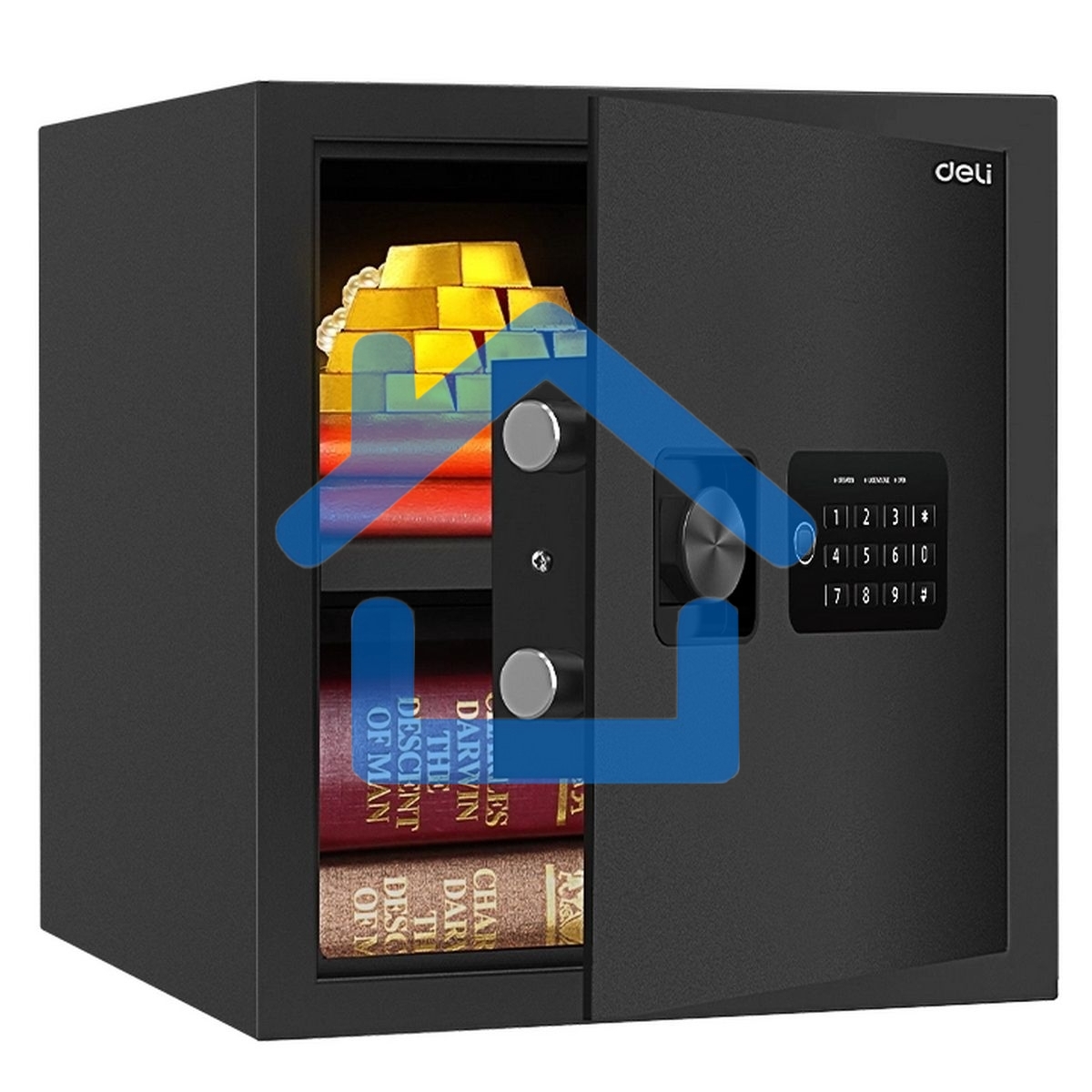 Сейф Deli ET533 360x 330x 330 мм, кодовый электронный/ключевой, черный