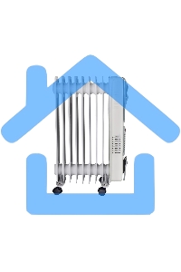 Обогреватель масляный EUROLUX ОМ-EU-9НВ (9 секций) белый, 2400 Вт, 30 м2, термостат 67/3/17