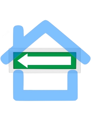 Оповещатель световой Молния-24 Стрелка влево зеленый фон