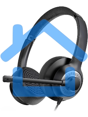 Наушники с микрофоном Acer OHW309 черный 1.6м накладные USB оголовье (ZL.HDSEE.004)