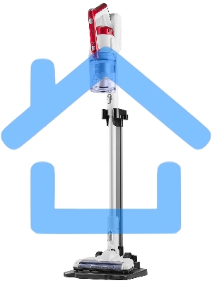 Пылесос вертикальный/ручной H-Clean HVC 102 SE белый/красный, питание от аккумулятора, 100 Вт, уборка сухая, пылесборник 0.65 л, работа от АКБ max 45 мин