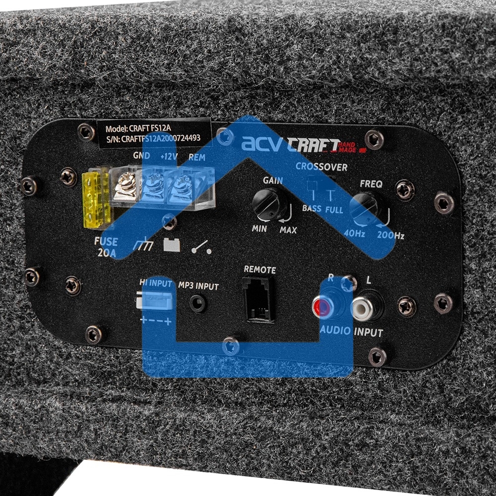 Сабвуфер автомобильный ACV CRAFT FS12A активный/корпусной плоский/2000Вт/30см/SPL-109дБ/темно-серый