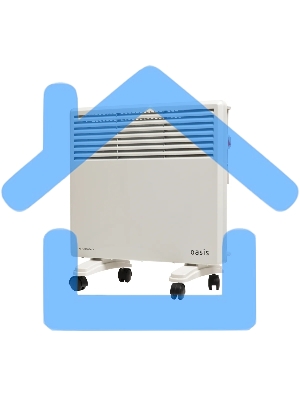 Конвектор Oasis EK-10 белый, 1000 Вт, 15 м2, термостат, дисплей