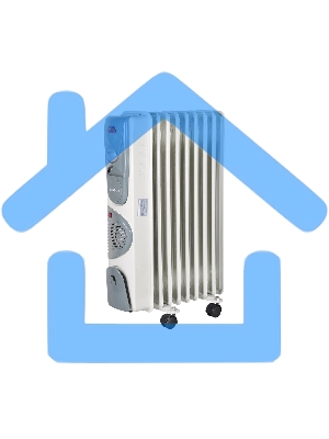 Обогреватель масляный EUROLUX ОМ-EU-9НВ (9 секций) белый, 2400 Вт, 30 м2, термостат 67/3/17