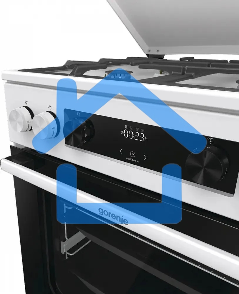 Плита комбинированная Gorenje GKS6C71WF белый, конфорок 4 газовых, духовка 71 л, 60 см x 85 см x 60 см