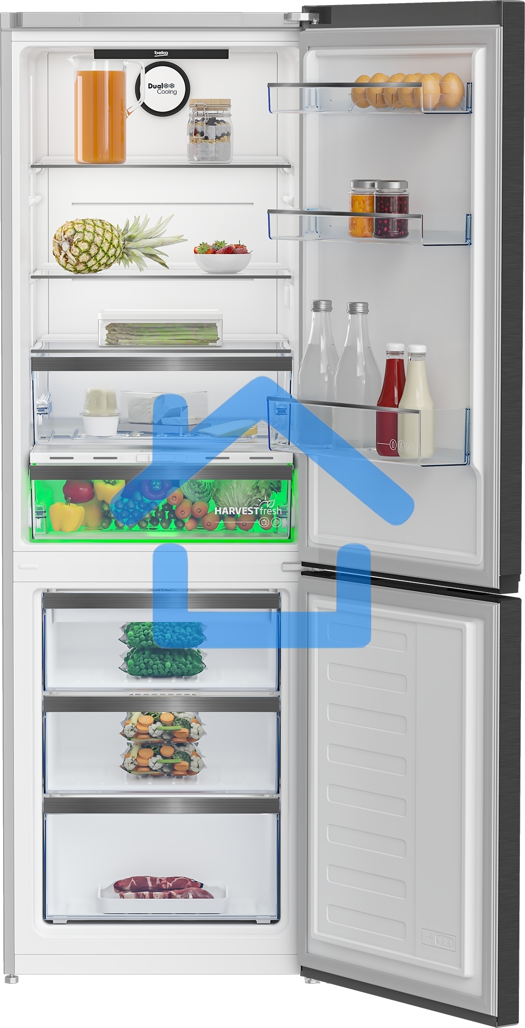 Холодильник Beko B5RCNK363ZXBR антрацит двухкамерный 220/100л морозилка снизу Total No Frost