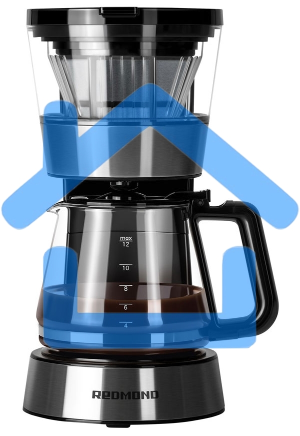 Кофеварка капельная Redmond CM700 черный, исп. кофе - молотый, 1.2 л, 900 Вт