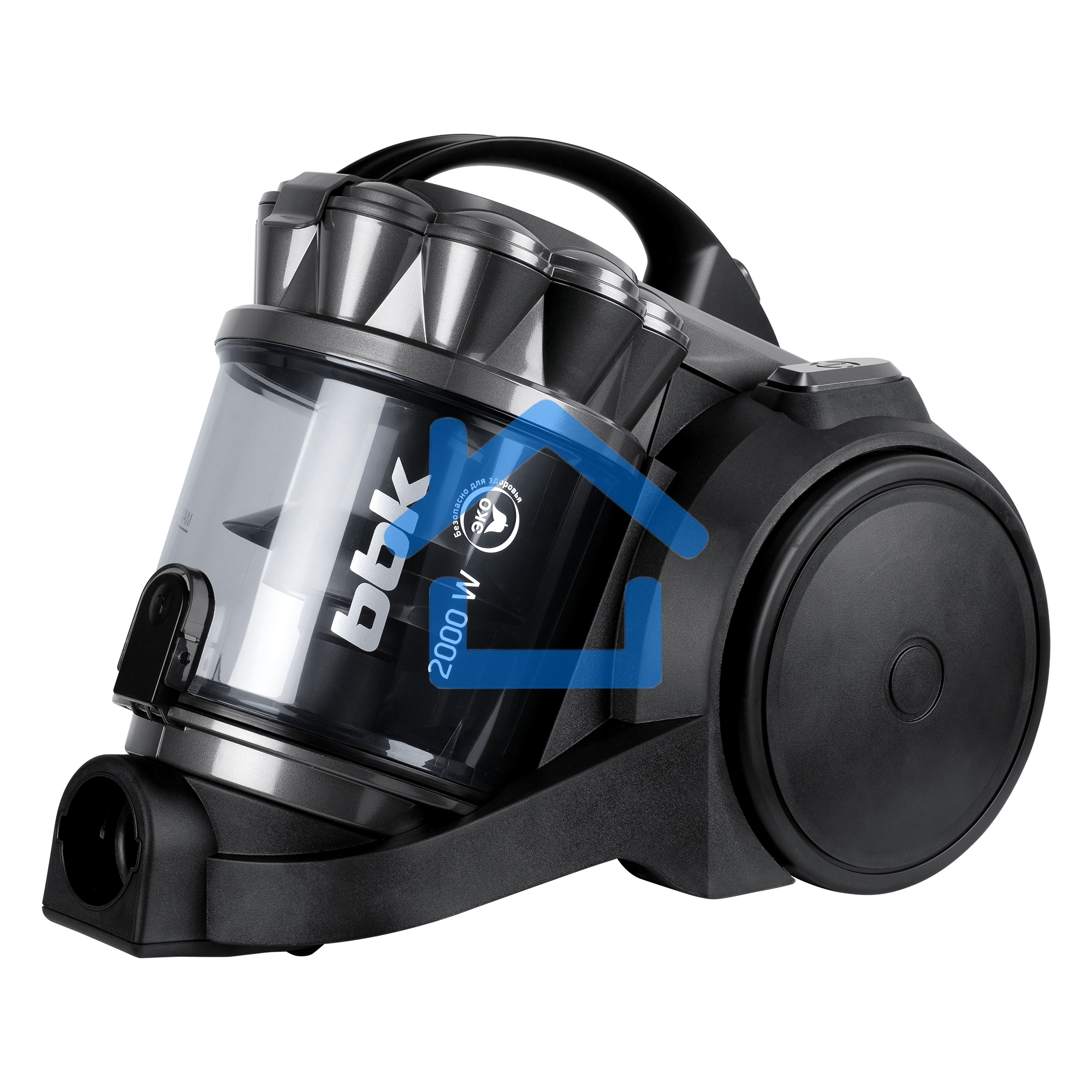 Пылесос BBK BV1505 серый/черный, 350/2000 Вт, уборка сухая, пылесборник контейнер 2 л