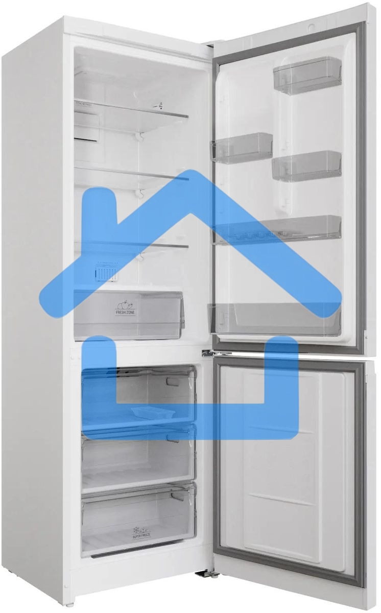 Холодильник Hotpoint HT 5180 W белый/серебристый, двухкамерный 220/78л морозилка снизу, Total No Frost