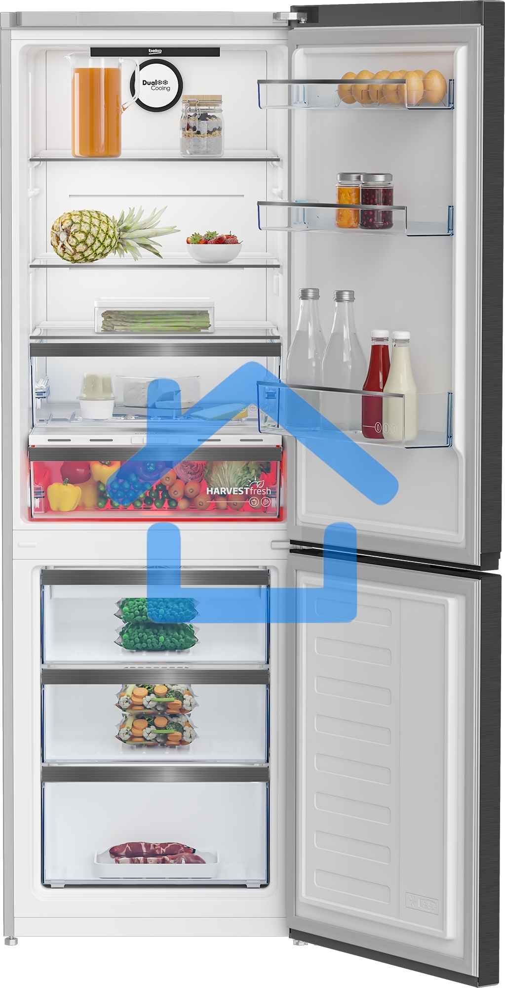 Холодильник Beko B5RCNK363ZXBR антрацит двухкамерный 220/100л морозилка снизу Total No Frost