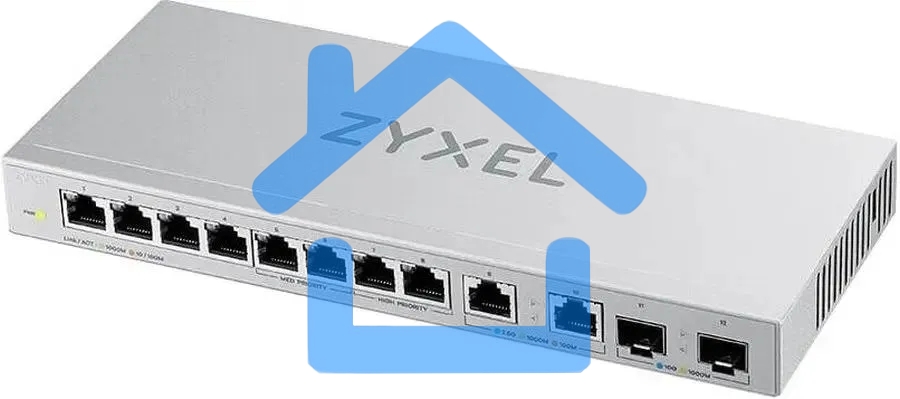Коммутатор Zyxel XGS1010-12-ZZ0102F 8x1Гбит/с 2x2.5Гбит/с 2SFP+ неуправляемый
