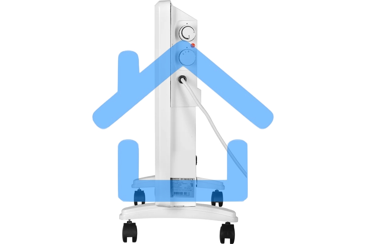 Конвектор EUROLUX ОК-EU-2500, белый, 2500 Вт, 30 м2, термостат