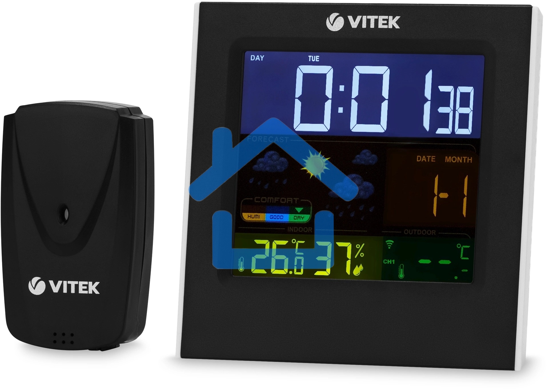 Погодная станция Vitek VT-6411 черный/белый