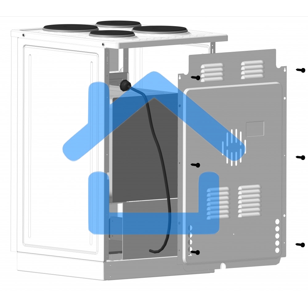Плита электрическая Лысьва ЭП 411 белый, конфорок 4 электрических, духовка 57 л, 50 см x 84 см x 60 см