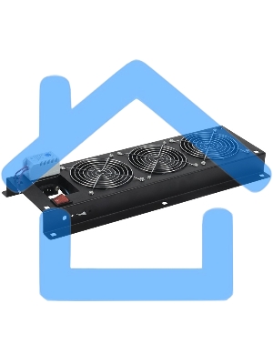 Вентиляторная панель с выключателем и термостатом 3 модуля черная Вентиляторная панель с выключателем и термостатом 3 модуля черная