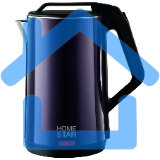 Чайник электрический Homestar HS-1036 1,8 л, 1500 Вт, нержавейка+пластик, двойной корпус, фиолетовый