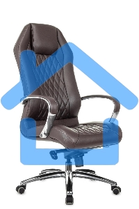 Кресло руководителя Бюрократ _AURA/BROWN коричневый, кожа, крестовина алюминий