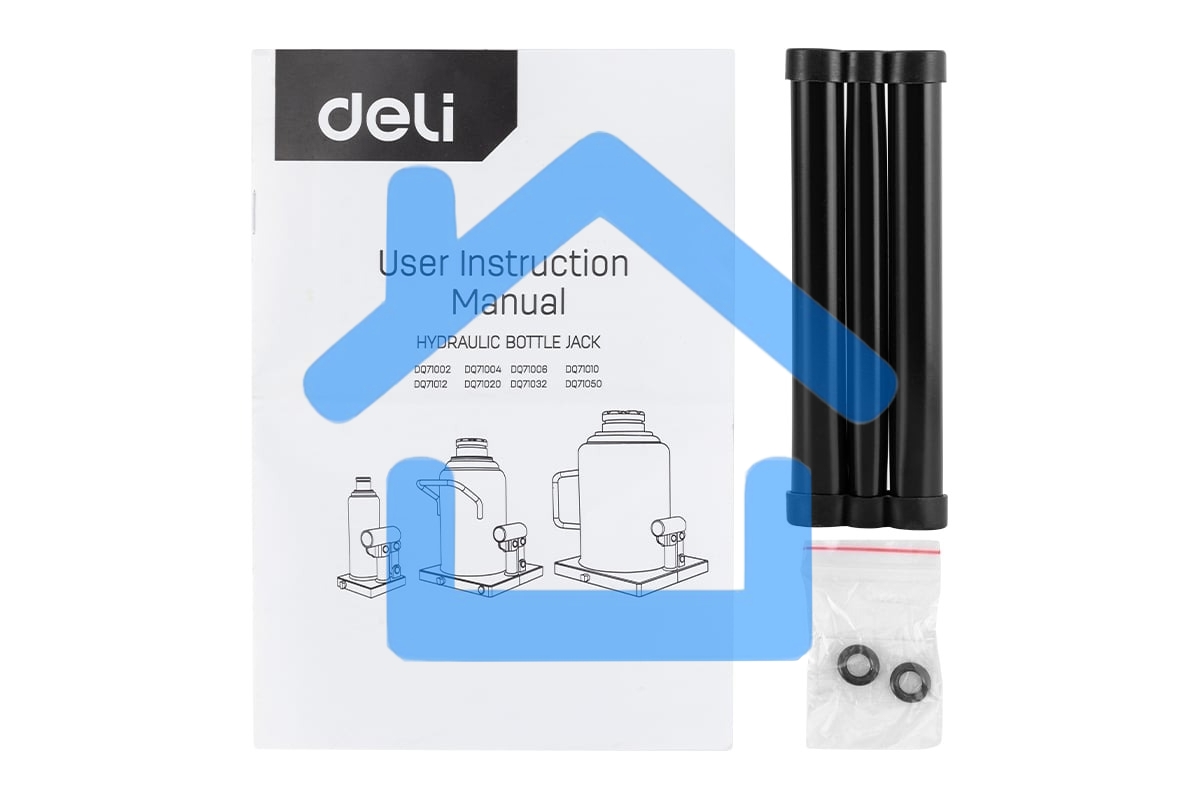 Домкрат бутылочный гидравлический Deli DQ71012 макс.грузоподъемность 12 т