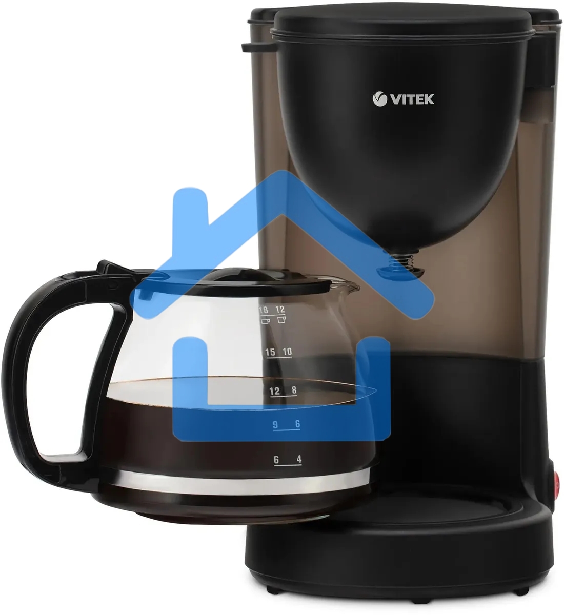 Кофеварка капельная Vitek VT-1500(MC) черный, исп. кофе - молотый, 1.25 л, 600 Вт