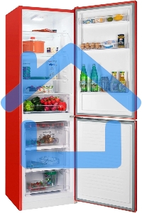 Холодильник Nordfrost NRB 162NF R красный двухкамерный 205/105 л морозилка снизу