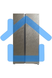 Холодильник Бирюса SBS 541 TGG текстурированное бежевое стекло двухкамерный 343/198 л морозилка слева, NoFrost, Side-by-side