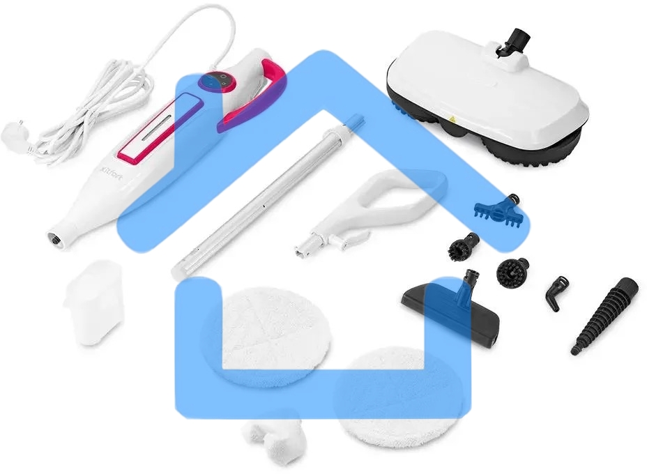 Швабра паровая Kitfort КТ-1096 белый/малиновый