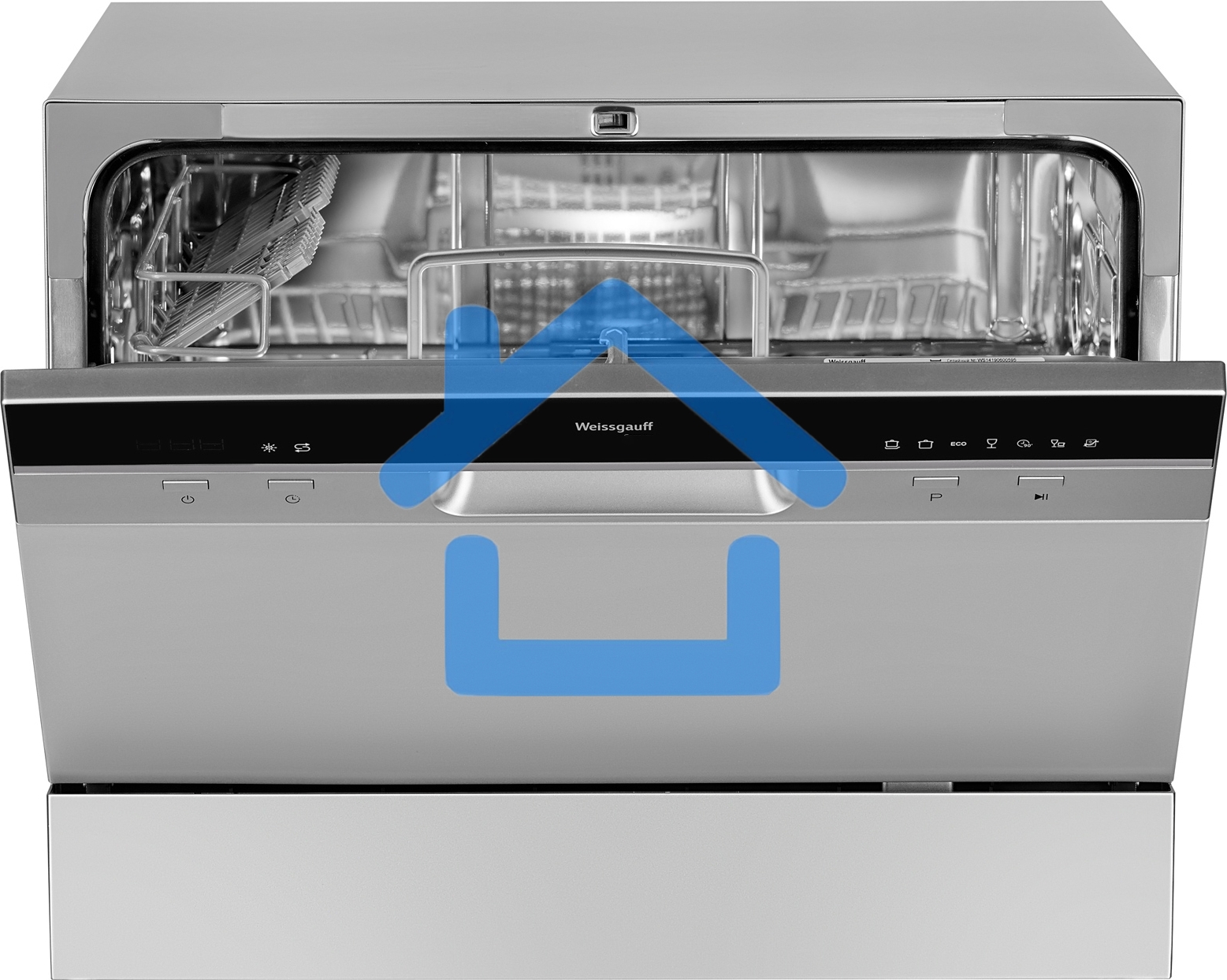 Посудомоечная машина Weissgauff TDW 4017 DS, серебристый/черный, 55 см, 6 компл., 49 дБ, класс A+