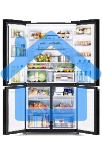 Холодильник Hitachi R-WB720VUC0 GBK черный стекло трехкамерный инвертер 372/196л морозилка снизу