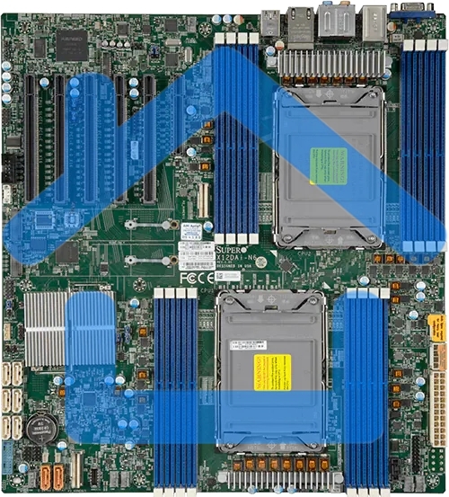 Материнская плата SuperMicro X12DAI-N6, LGA 4189, Intel C621A, 16xDDR4, 8xSATA, 2xM.2, 5xPCI-E 4.0 x16, 1xPCI-E 4.0 x8, 1xVGA, 2x 1Gb LAN, 4xUSB-A 3.2 Gen 1, 1xUSB-A 3.2 Gen 2, E-ATX