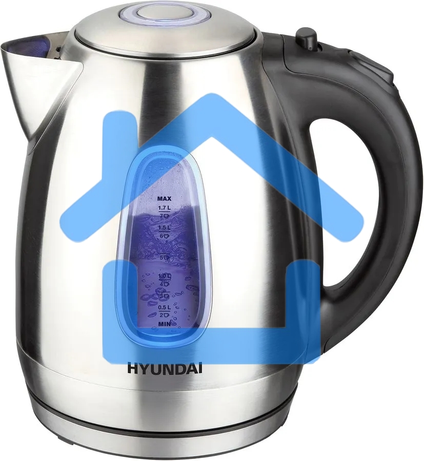 Чайник электрический Hyundai HYK-S2402 1.7л. 2200Вт серебристый матовый/черный (корпус: нержавеющая сталь)