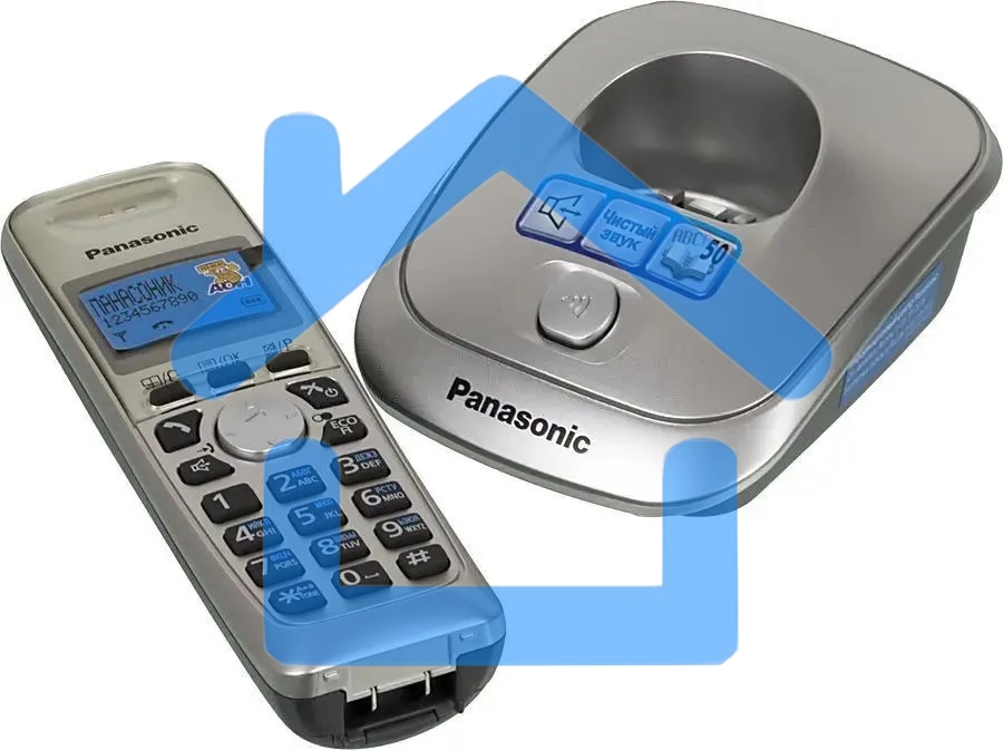 Телефон Panasonic KX-TG2511RUN (платиновый) АОН, Caller ID,спикерфон на трубке,переход в Эко режим одним нажатием
