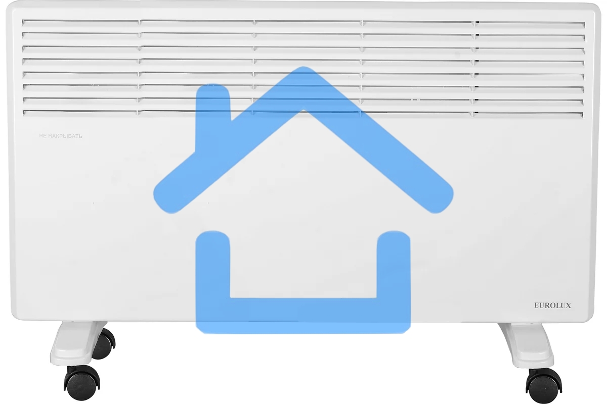 Конвектор EUROLUX ОК-EU-2500, белый, 2500 Вт, 30 м2, термостат