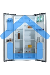 Холодильник Бирюса SBS 541 TGG текстурированное бежевое стекло двухкамерный 343/198 л морозилка слева, NoFrost, Side-by-side