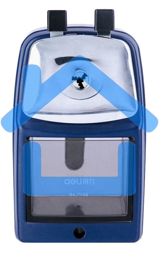 Точилка для карандашей механическая Deli 71156BLUE, 1 отверстие, металл, синий