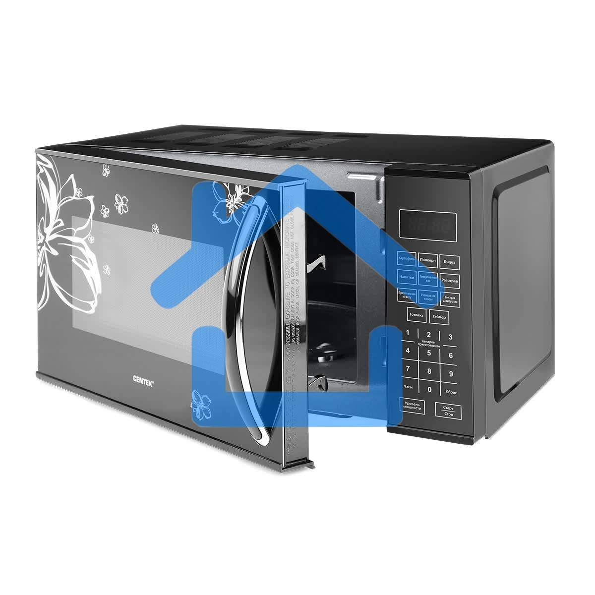 Микроволновая печь Centek CT-1579 черный, 20 л, 700 Вт, сенсор