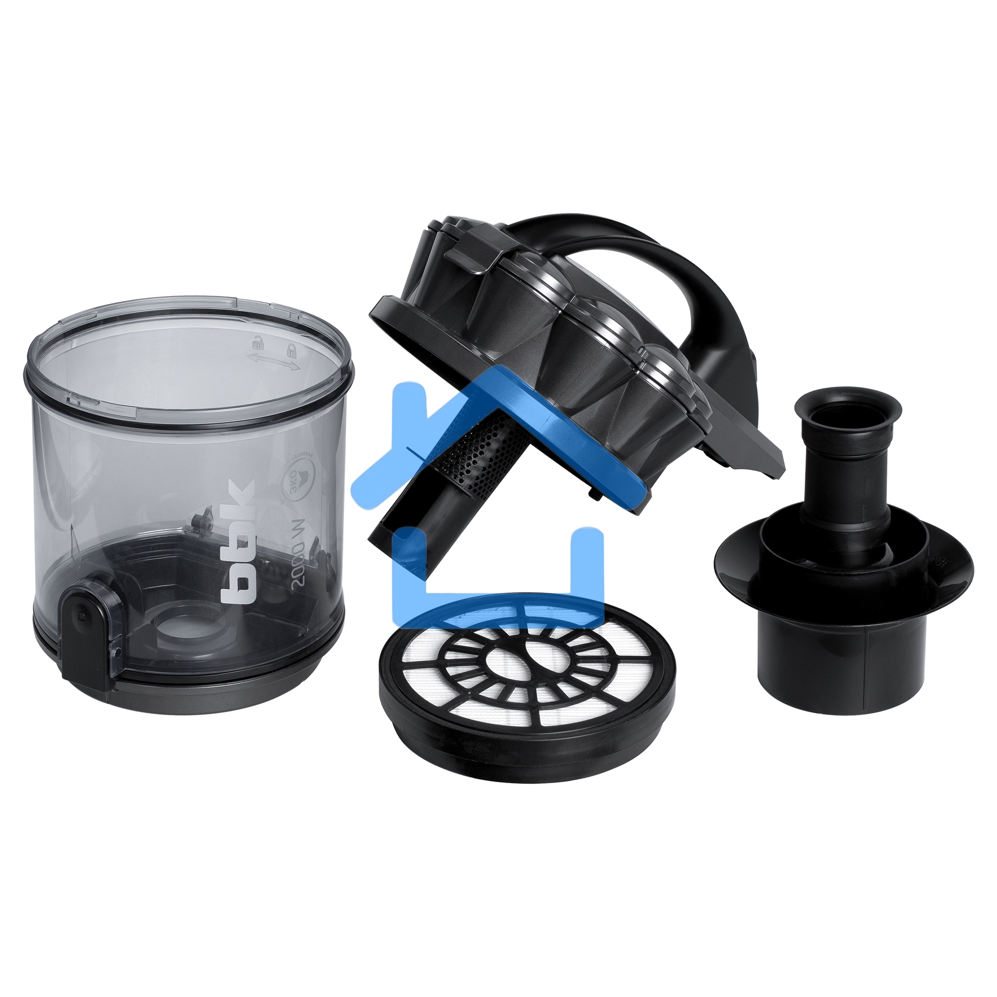 Пылесос BBK BV1505 серый/черный, 350/2000 Вт, уборка сухая, пылесборник контейнер 2 л