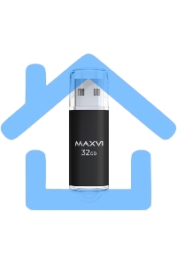 Флешка USB Maxvi MP black (FD32GbUSB20C10MP), 32Gb USB 2.0, R/W 15/5, черный