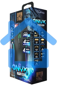 Мышь проводная Qumo Onyx RGb M73 черный, 2400 dpi, USB, кнопки - 4