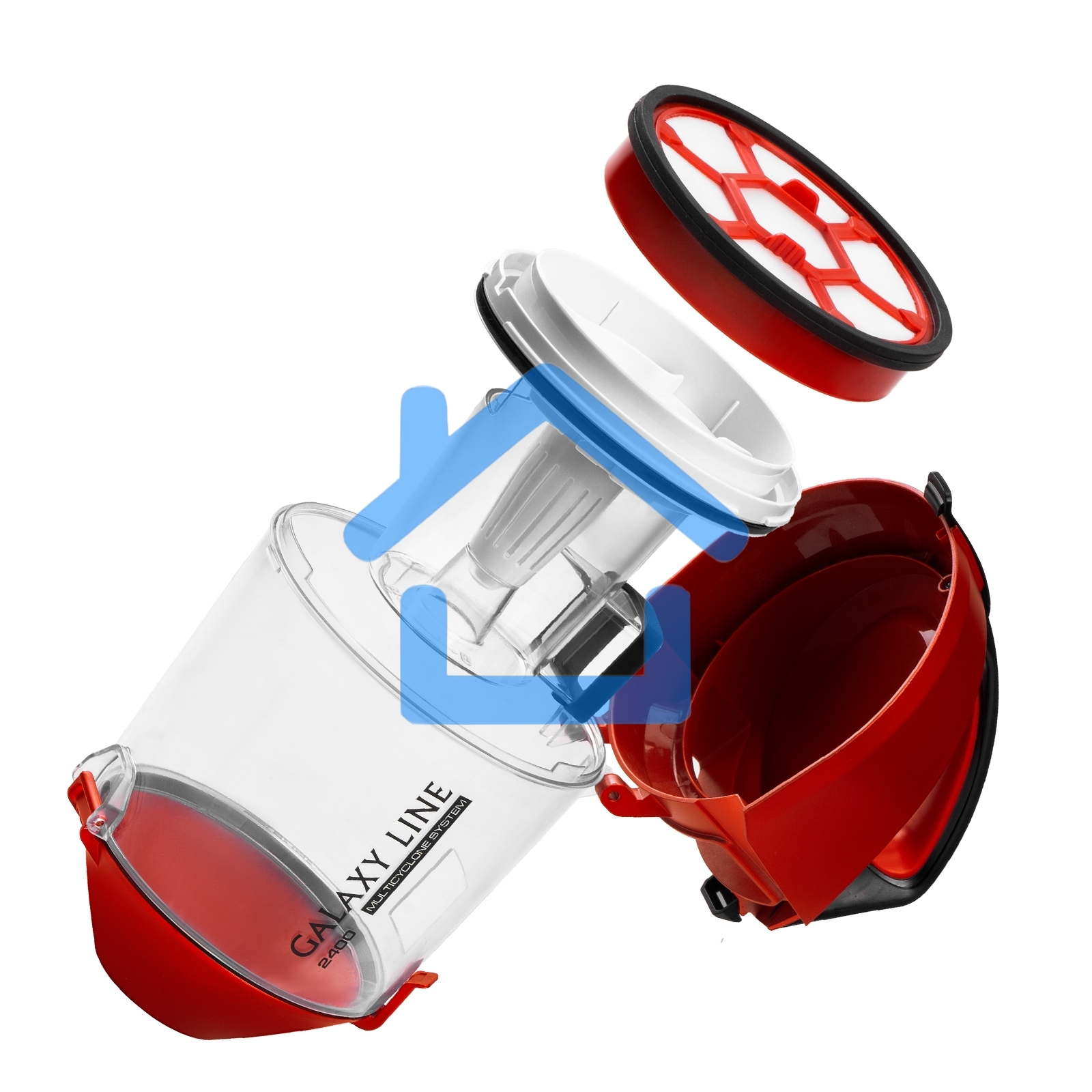 Пылесос Galaxy Line GL 6224 красный/черный, 300/2400 Вт, уборка сухая, пылесборник контейнер, 2 л