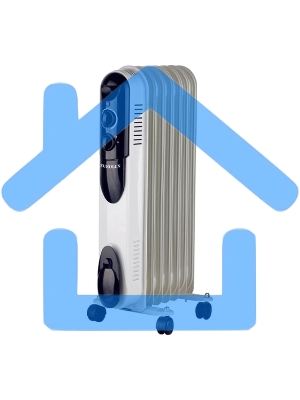 Обогреватель масляный EUROLUX ОМПТ-EU-7Н (7 секций) белый, 1500 Вт, 20 м2, термостат 67/3/18