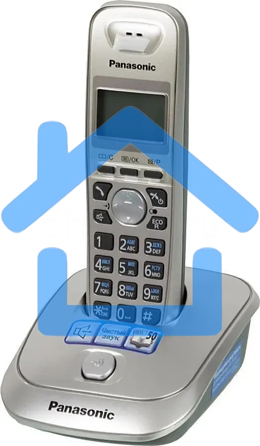 Телефон Panasonic KX-TG2511RUN (платиновый) АОН, Caller ID,спикерфон на трубке,переход в Эко режим одним нажатием