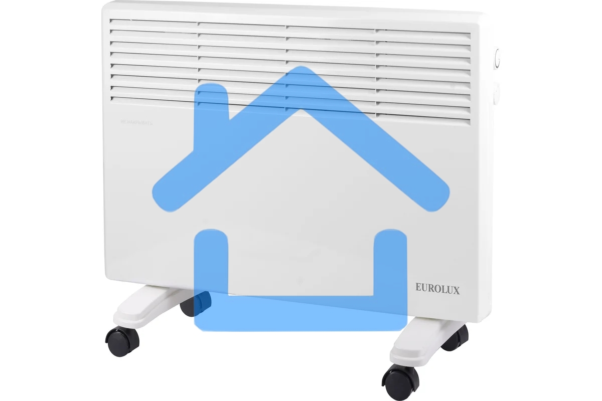 Конвектор EUROLUX ОК-EU-2500, белый, 2500 Вт, 30 м2, термостат