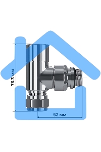 Набор термостатический трехосевой Royal Thermo Design Pro 15мм М30х1,5 (Хром)