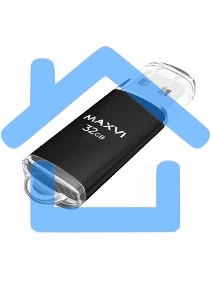 Флешка USB Maxvi MP black (FD32GbUSB20C10MP), 32Gb USB 2.0, R/W 15/5, черный